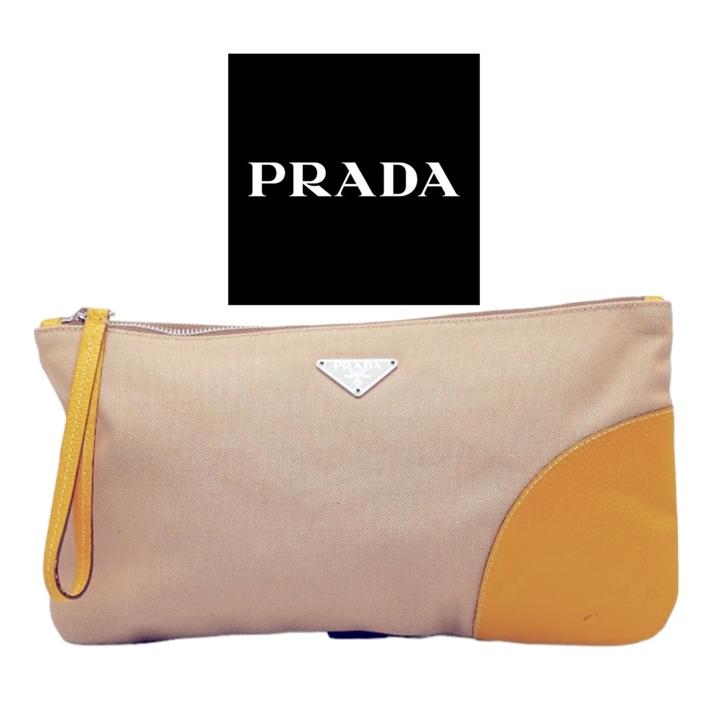 2010s Prada Canvas Clutch